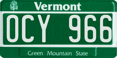 VT license plate OCY966
