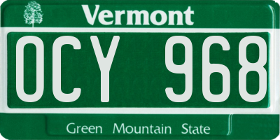 VT license plate OCY968