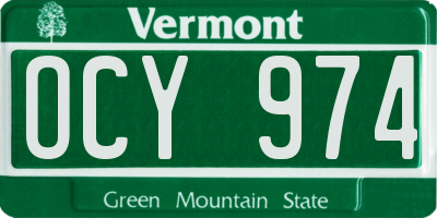 VT license plate OCY974