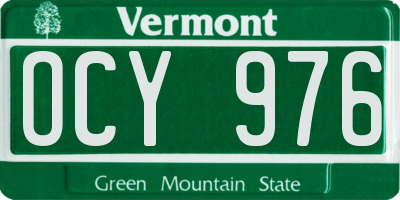 VT license plate OCY976