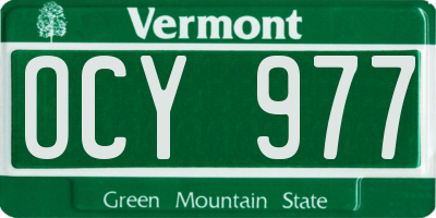 VT license plate OCY977