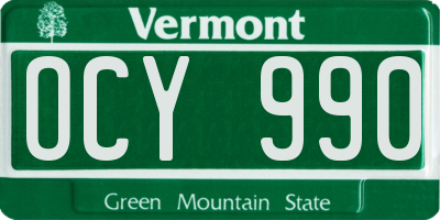 VT license plate OCY990