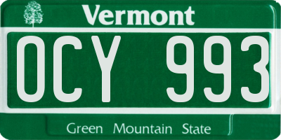 VT license plate OCY993