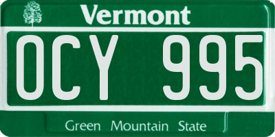VT license plate OCY995