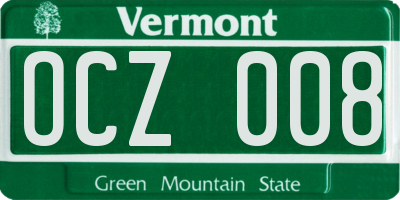 VT license plate OCZ008