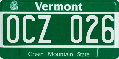 VT license plate OCZ026