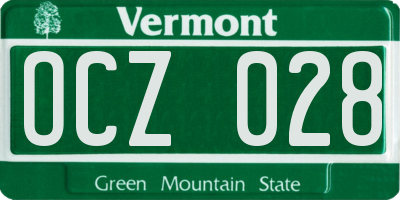 VT license plate OCZ028