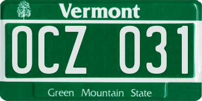 VT license plate OCZ031