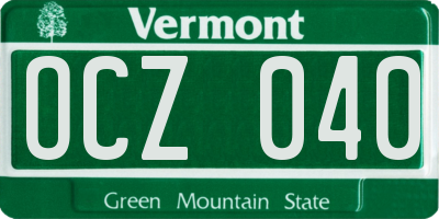 VT license plate OCZ040