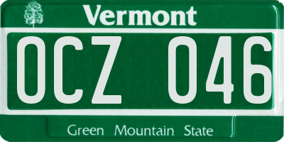 VT license plate OCZ046