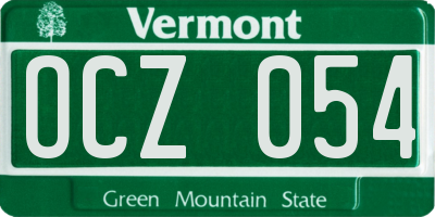 VT license plate OCZ054