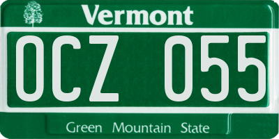 VT license plate OCZ055