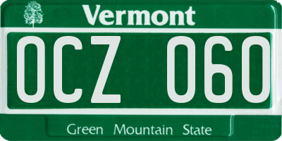 VT license plate OCZ060