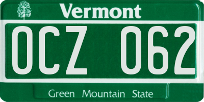 VT license plate OCZ062