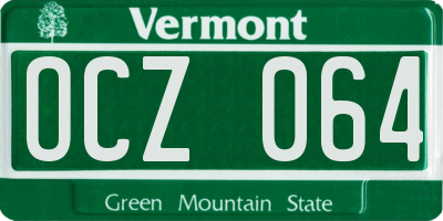 VT license plate OCZ064