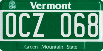 VT license plate OCZ068
