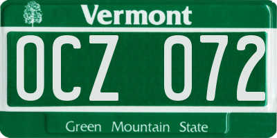 VT license plate OCZ072