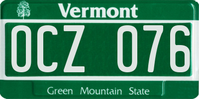 VT license plate OCZ076