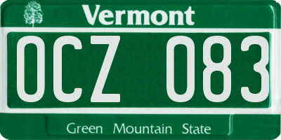 VT license plate OCZ083