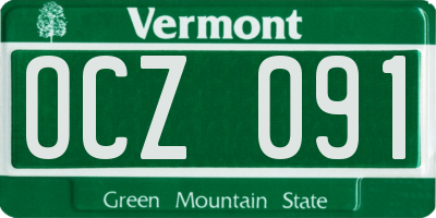 VT license plate OCZ091