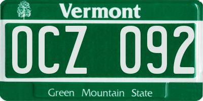 VT license plate OCZ092