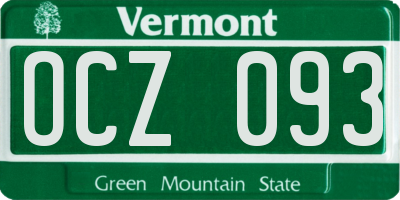 VT license plate OCZ093