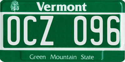 VT license plate OCZ096