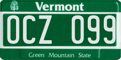 VT license plate OCZ099