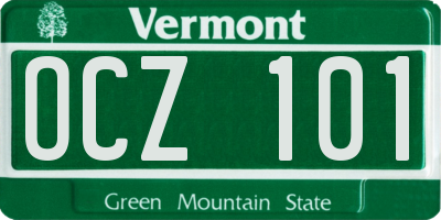 VT license plate OCZ101