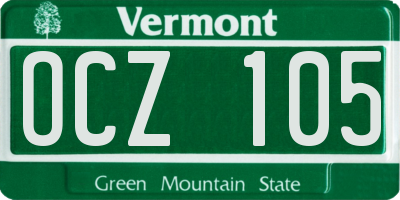 VT license plate OCZ105