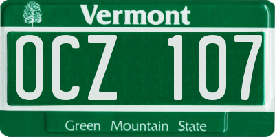 VT license plate OCZ107