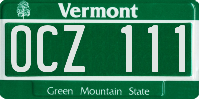 VT license plate OCZ111