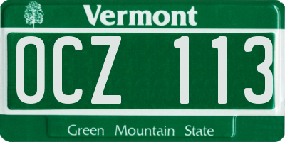 VT license plate OCZ113