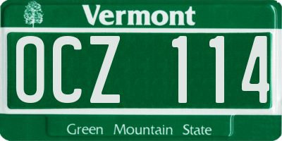 VT license plate OCZ114