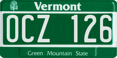VT license plate OCZ126