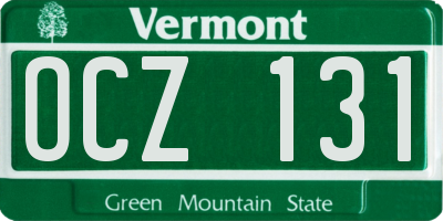 VT license plate OCZ131