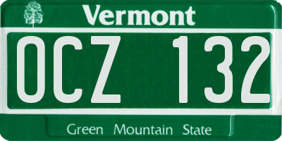 VT license plate OCZ132
