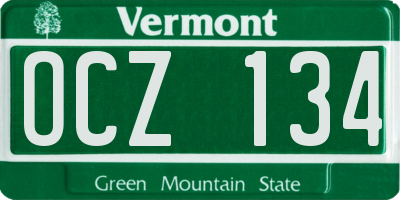 VT license plate OCZ134