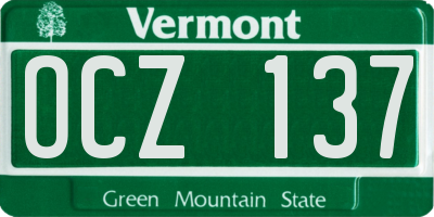 VT license plate OCZ137