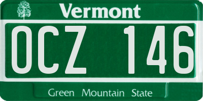 VT license plate OCZ146