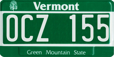 VT license plate OCZ155