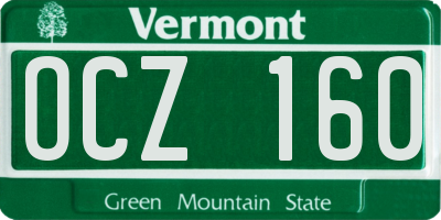 VT license plate OCZ160