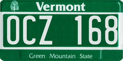 VT license plate OCZ168