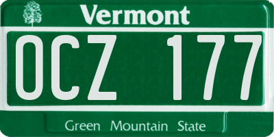 VT license plate OCZ177