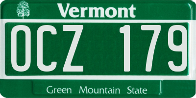 VT license plate OCZ179