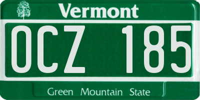 VT license plate OCZ185