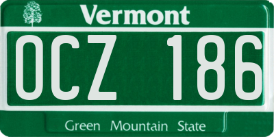 VT license plate OCZ186