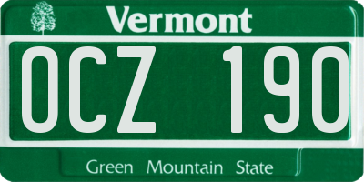 VT license plate OCZ190