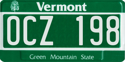 VT license plate OCZ198