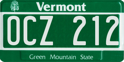 VT license plate OCZ212